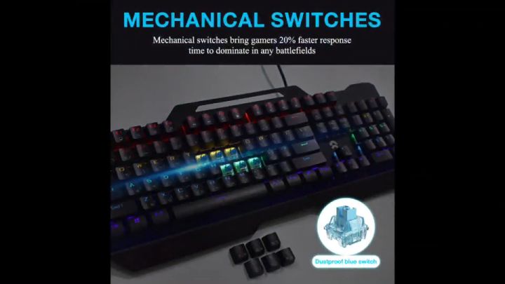 🆕มาใหม่ 🚀ส่งเร็ว🚀 OKER K527 MIXED BACKLIT Mechanical KEYBOARD Blue switch Gaming คีย์บอร์ดเกมมิ่ง คีย์บอร์ดวัสดุโลหะ 527