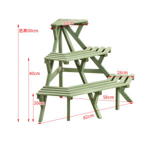 Corner Outdoor Stepped Flower Stand Balcony Corner Solid Wood Succulent Jardiniere Antiseptic Wood Triangle Flower Rack Corner