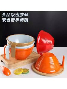 ชามโพลีเอสเตอร์โพลีเมเฟอร์ ขนาดใหญ่ ทรงกลม สไตล์ญี่ปุ่น สำหรับใช้ในร้านอาหาร ชามมิซูกิ ชามเส้นข้าว ชามน้ำซุป ชามเนื้อส้มสายชู ชามน้ำมันถั่วเหลือง