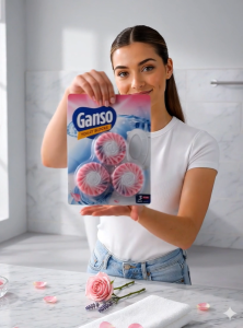 Ganso Toilet Blocks - Pink Swirl Design - 3 Pack - Bathroom Freshener - Floral Scent - Bathroom Decor