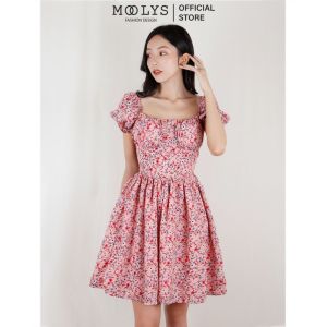 Đầm xoè hoa nhí tay phồng dễ thương Moolys MD006