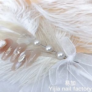 Dekorasi Foto Nail Art Design Feather Aksesoris Hasil Foto Nail Art DIY