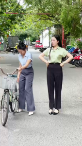 Quần Ống Suông Nữ 98cm GUMAC Quần Tây Công Sở Lưng Cao May Ly Chất Xược Hàn Cao Cấp Cạp Cao Tôn Dáng LQF0714