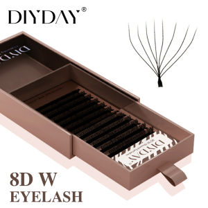 DIYDAY 7D 8D W Shape Eyelash Extension Premade Volume Fans W Shaped 3D 4D 5D 6D 7D 8D False Lashes for Makeup