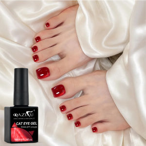 QAZIXU Red Cat Eye Nail Polish Gel Soak Off UV LED Nail Magnetic Gel Polish Nail Art DlY For Salon & Home For Winter Christmas