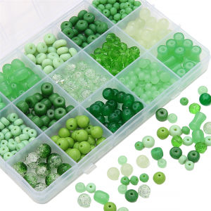 20pcs Green Glass Solid Color Crystal Loose Space Beads For DIY Bracelet Necklace Jewelry Making