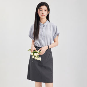 Unique Blue Summer Cooling Shirt Collar Short Sleeve