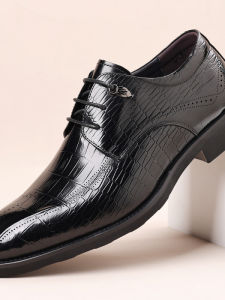 Business Casual Genuine Leather Crocodile Pattern Mens Shoes