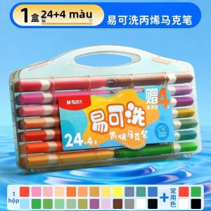 M&G | Bộ Bút Dạ Quang Acrylic M&G - 12/24/36/48 Màu Sắc Tươi Sáng Có Thể Giặt Được Dành Cho Học Sinh Vẽ Nguệch Ngoạc Viết Mượt Mà Ý Tưởng Quà Tặng Sinh Nhật