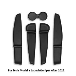 For Tesla Model Y Juniper 2025 Car Door Storage Pad 5PCS TPE Central Control Water Cup Holder Mat Organizer Tray Car Accessories