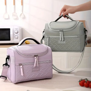 Large Insulated Lunch Bag Cooler Hand washable durable polyester lunch box with padded shoulder strap for work school picnics