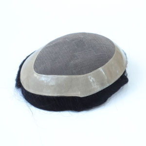 Black MONO Base Men Toupee Hair Replacement Human Hair System for Men Daily Wear Wig W.WW.WW