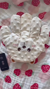 SKISOPGO New Baby Soothing Palm Sleeping Pillow Newborn Anti-Startle Red Bean Core Bean Fleece Pacify Toy