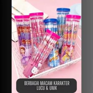 Pensil HB karakter 1 Tabung 30 Pcs / Pensil Kepala Penghapus / Keep Blessing