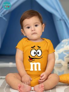 Baby Character Onesies with Name Back Print -M&M Yellow