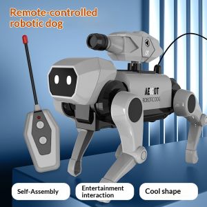 หุ่นยนต์ประกอบประกอบเครื่องจักรกลสำหรับเด็กควบคุมด้วยรีโมทสำหรับสุนัขแมวอนุบาลของขวัญวันหยุดสำหรับนักเรียนอนุบาล