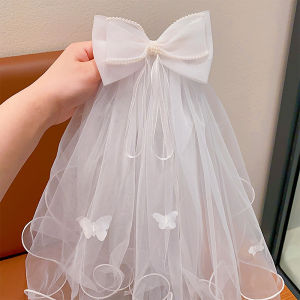 White Princess Skirt Crown Headwear Birthday Girl Baby Flower Girl Hair Accessories Girl Hair Clips Wedding Veil Childrens Accessories