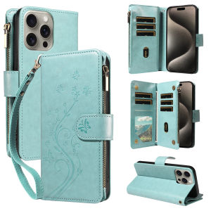 Leather Phone Case for IPhone 17ProMax 17Pro 17E 17 AIR Protective with Magnetic Wallet Stand and Other FeaturesFashion Embossed