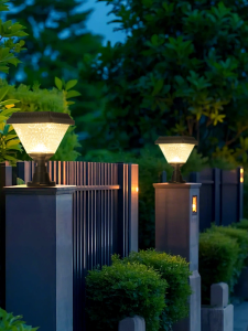 Solar Gate Pillar Light Outdoor Column Lamp 3 Color RGB IP67 Waterproof Door Lamp Yard Lamp Garden Lamp