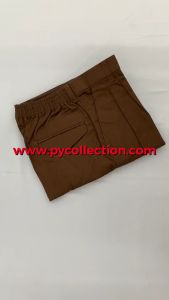 FH036G - SELUAR SEKOLAH PANJANG COKLAT / BROWN COTTON PINGGANG GETAH ( SELUAR MRSM )