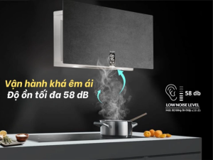 Máy hút mùi áp tường Malloca Timek15 Nero ceramic màu đen điều khiển cảm ứng remote 850m³/h