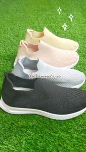 NW049 Sepatu Wanita Olahraga Rajut Model Slip On