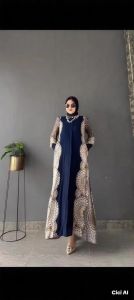 Gamis Shibori katun premium wanita muslim free hijab instan