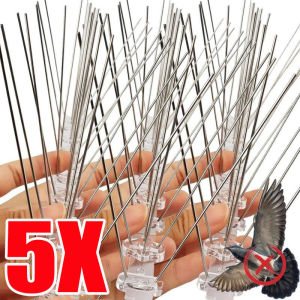 1/3/5Sets Roof Windproof Anti Bird Repellers / Stainless Steel Pest Control Spikes / Anti Climb Deterrent Fence Spikes