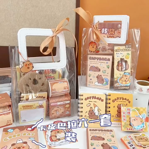 ชุดเครื่องเขียน Capybara ชุดเครื่องเขียนเพื่อการเรียนรู้สุดน่ารัก กล่องของขวัญ เครื่องเขียนอเนกประสงค์ ของขวัญกลับไปโรงเรียน ของขวัญวันเด็ก ของขวัญสำหรับนักเรียนชั้นประถมศึกษา