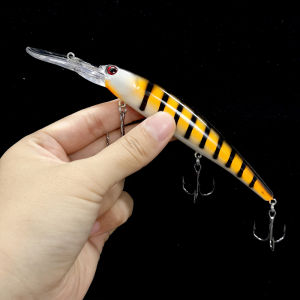 1pc 16.5cm 21g 6# Hook Deep Diving Large Minnow Wobbler Lure Artificial Hard Bait Crankbait Bass Pike Walleye Perch Fishing Gear