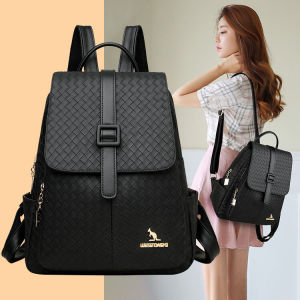 Soft Leather Large Capacity Casual Travel Womens Backpack Trendy 2025 New Korean Style Multifunctional School Bag