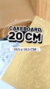 [10 PCS] CAKEBOARD 20 CM Alas Tatakan Papan Kue Tart Pudding Roti Kotak Box Square Round Bulat Cake Board Putih Emas Gold Marble