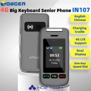 INOVAGEN 4G LTE Senior Flip Phone With Charging DockSpeed Dial SOS KeyEnglish and Chinese2.4inch Color Dual LCD DisplayBig ButtonBig FontUnlocked Senior Citizen Backup Phone