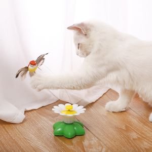 Butterfly Teaser Cat Toy Electric Rotating Cat Toy Interactive Cat Exercise Training Cats Wand Automatic Cat Scratch Toys