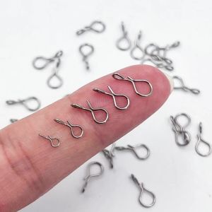 ICERIO 25PCS Black High Carbon Steel Fly Fishing Quick Change Snap for Flies Hooks Lures Sabiki Rig Jig Spinner Terminal Tackle