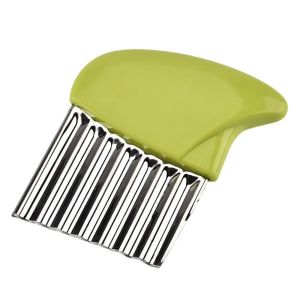 Stainless Steel Potato Chip Slicer Cutter Vegetable Fruit Corrugated Wavy Knife French Fries Kitchen Gadget