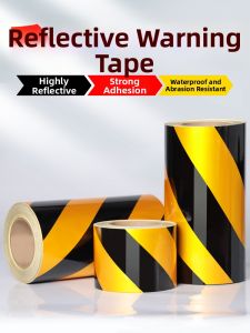 YOUJIANG | Night Reflective Safety Warning Tape Road Traffic Fire Exit Yellow-Black
