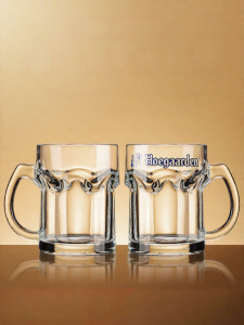 Large Capacity Crystal Glass Beer Mug with Handle