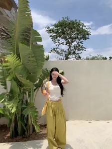 Summer New Yellow Casual Pants