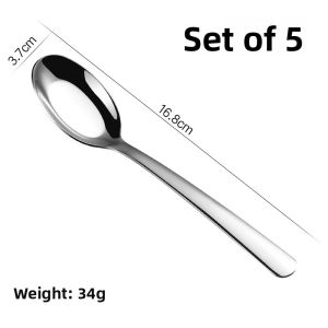 Long Handle 304 Stainless Steel Spoons Adult Dinner Spoons Soup Spoons Stirring Spoons Home Use Soup Ladle Dining Spoon