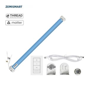 Zemismart Matter Thread Động Cơ Cuộn Rèm Thông Minh Có Pin Tích Hợp Ống 38MM HomeKit Google Home SmartThings APP Điều Khiển Từ Xa