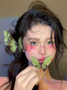 Mambo Green Butterfly Girl Hair Accessories Barrettes Headdress Hairpin Photo Photographing Props Side Bang Clip