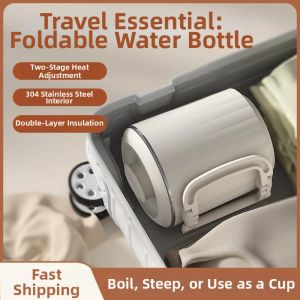 ZHUOLESHI | Foldable Portable Stainless Steel Electric Kettle