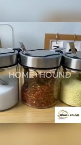 HOME+HOUND 1Pc Glass Seasoning Jar Sugar Bowl Salt Shaker Pepper Condiment Bottle