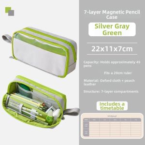 SANNIANERBAN | Magnetic Standable Pen Pouch with Large Opening and Multiple Layers High Capacity Simple and Stylish