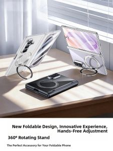 LUXUAN | Ốp Lưng Đầy Đủ Bảo Vệ Chống Rơi Có Đế Quay được Trong Suốt Từ Tính Cho Samsung Galaxy Z Fold8