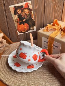 Pumpkin Design Tea Cup Ceramic