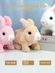 Cute Stuffed Electric Bunny Kids Toy Emulational Rabbit Can Walk and Move Can Call Baby Gifts for Boys and Girls