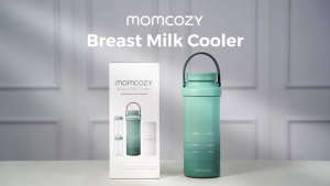Momcozy 22oz Portable Breast Milk Cooler 360° Cooling 24H Large Capacity Travel Chiller w/ 2 Baby Bottles for Storage