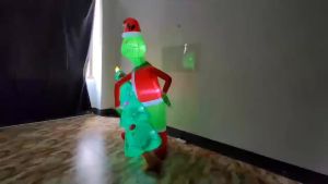 6.8FT Christmas Inflatable Green Monster Steals Trees Built-in LED LightsFor Indoor Outdoor Yard Lawn Garden Xmas Decorations